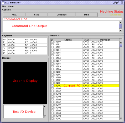 LC-3 simulator screenshot